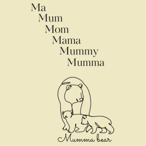 Mumma Bear Tea Towel Design