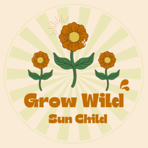 Grow Wild Sun Child Kids Tee Design